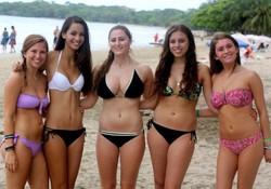 Funny and cheerful teen girls in sexy