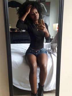 Skinny black GF sexy selfie at home